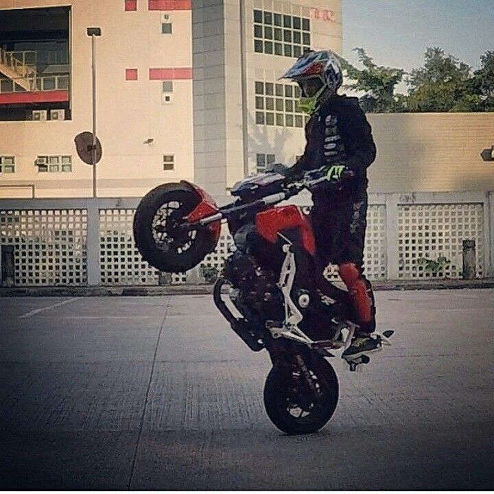 Stunt motorcycle riding Stunt motorcycle riding
